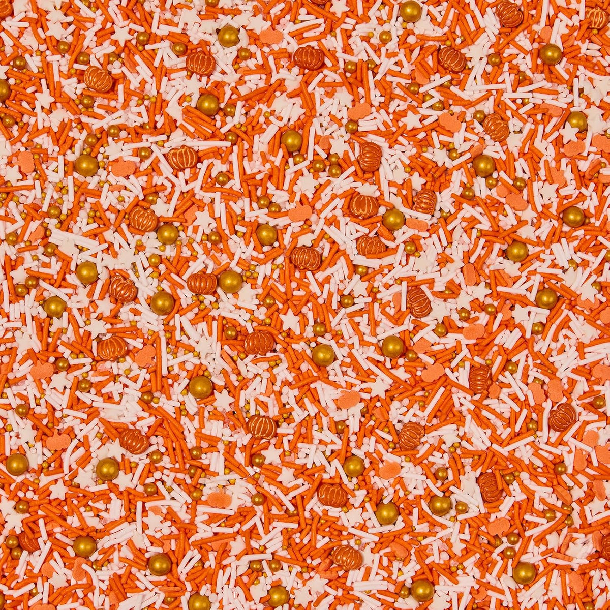Fancy Sprinkles Limited Edition Fall and Halloween Harvest Glow Crunchy Sprinkles in White and Orange with Candy Pumpkin Pieces (0.5c)