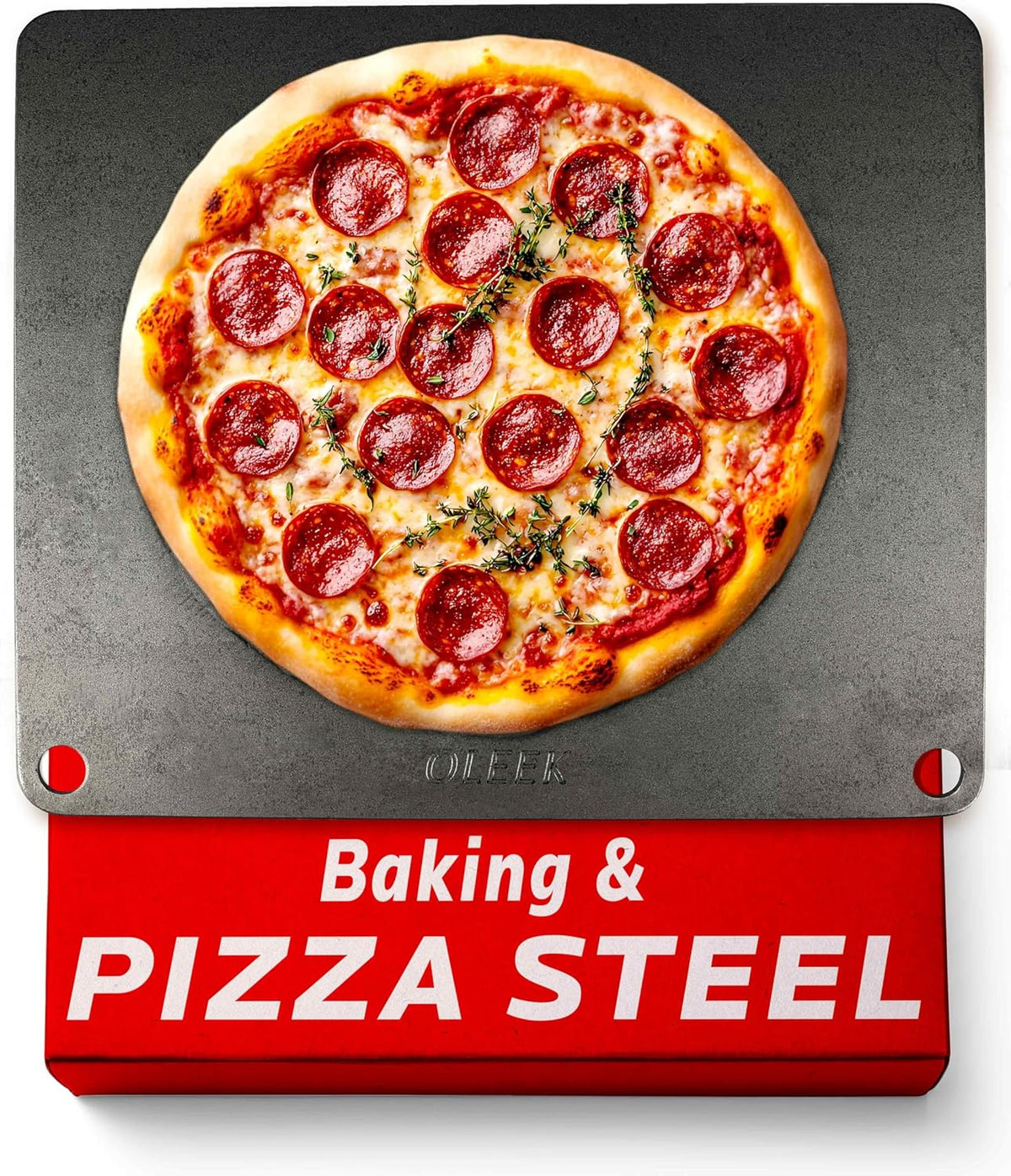 OLEEK Pizza steel Sheets for oven - Metal baking steels sheets for oven - Pizza steel 16x13.4 inches - Steel pizza stone for oven - Baking steels pro pizza - Baking stone for oven