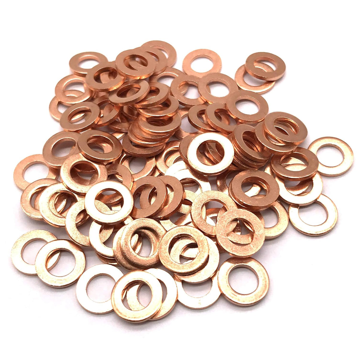 M5 Flat Washer Copper Sealing Ring, 5mm ID 9mm OD 1mm Thickness Metric Sealing Gasket, 100 Pieces