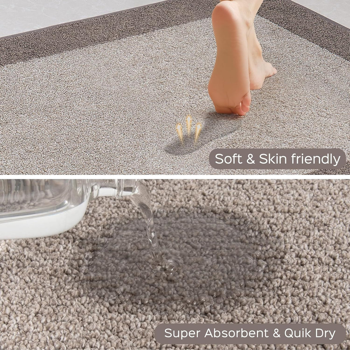 Machine Washable Kitchen Rug 24" x 70", Non Slip Kitchen Mat for Floor, Absorbent Entrance Runner Rug for Bedroom, Hallway, Bathroom, Door (Roll Packing)
