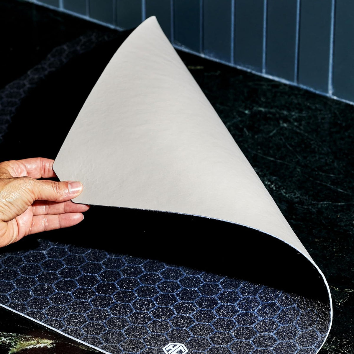 HexClad 2-Piece Dish Drying Mat Set Made of Absorbent Fabric that Holds up to 8oz of Liquid, Ultra-Thin Design for Fast Drying, Waterproof and Non-Slip Backing, Cut for a Universal Fit that Won’t Fray