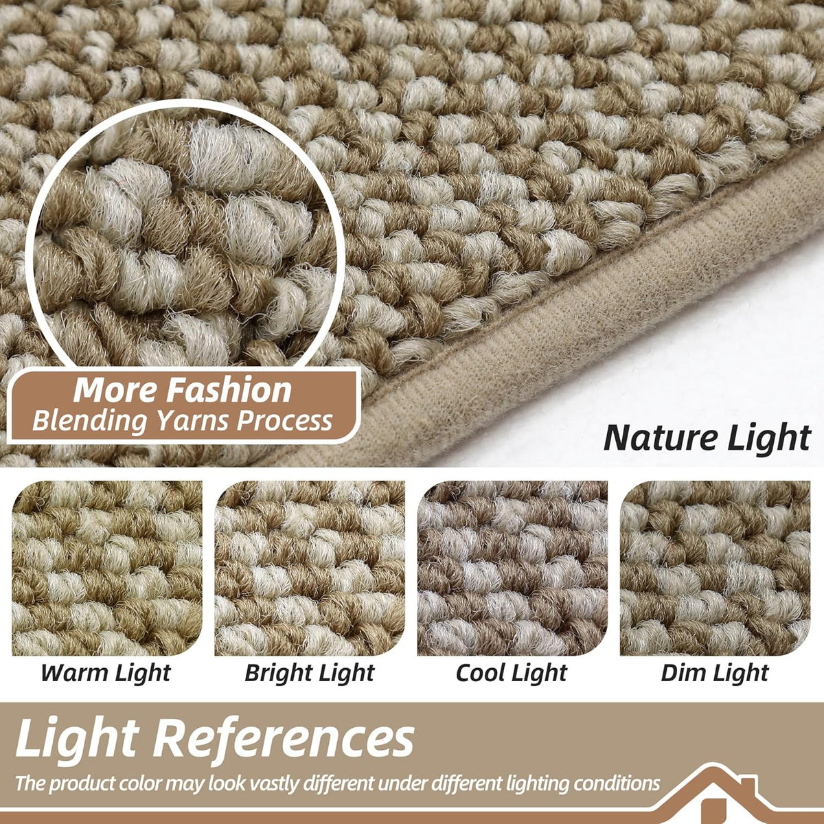 BEQHAUSE Dirt Trapper Door Mat 24" x 36", Non-Slip Washable Doormats Entrance Mat, Dirt Resistant and Absorbent Welcome Mat, Low Profile Floor Mats for Front Back Door and Entryway, Light Beige