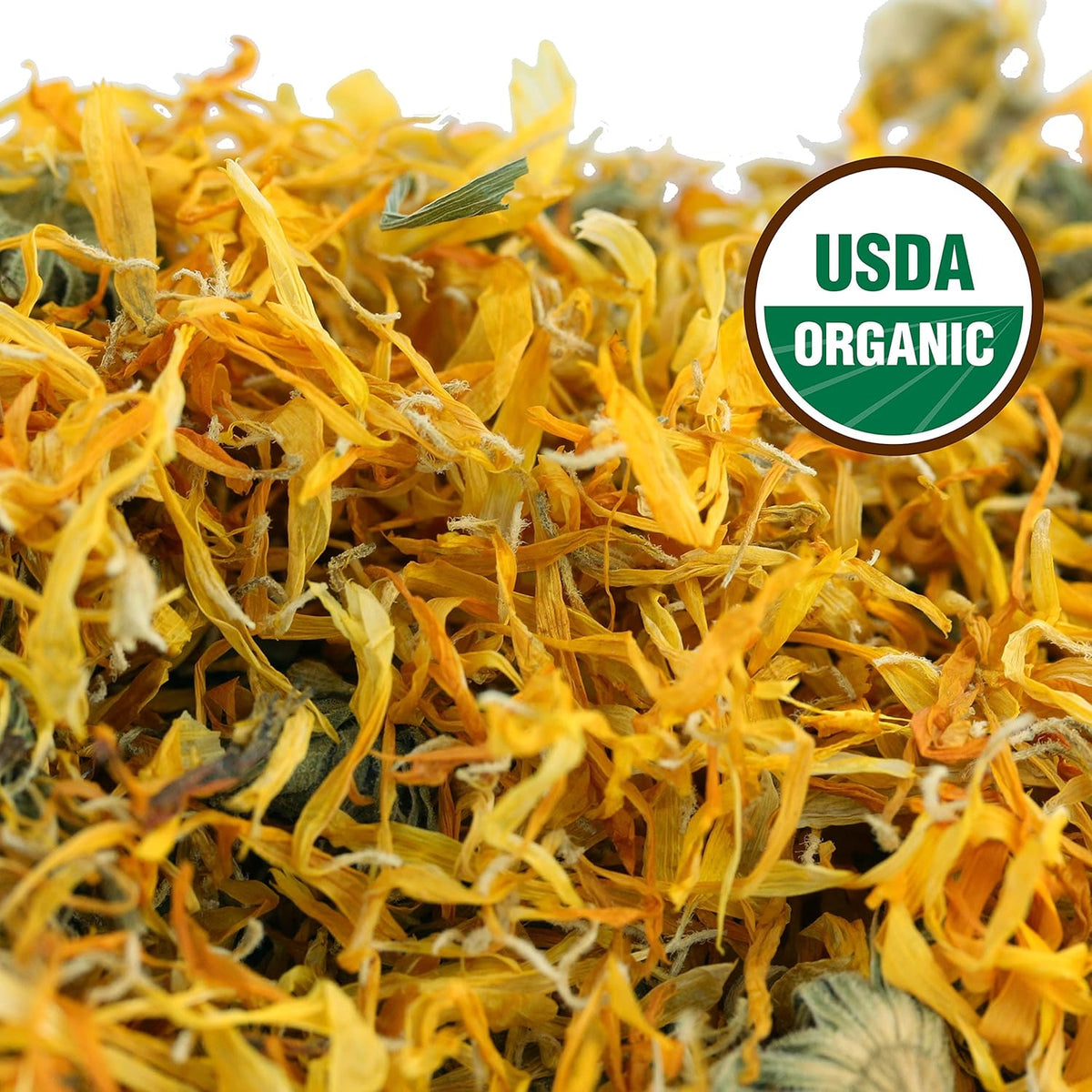 Calendula Tea 1LB (16Oz) 100% CERTIFIED Organic Whole Flower Calendula Herbal Tea (Calendula Officinalis), Caffeine Free in 1 lbs. Bulk Resealable Kraft BPA free Bags from U.S. Wellness