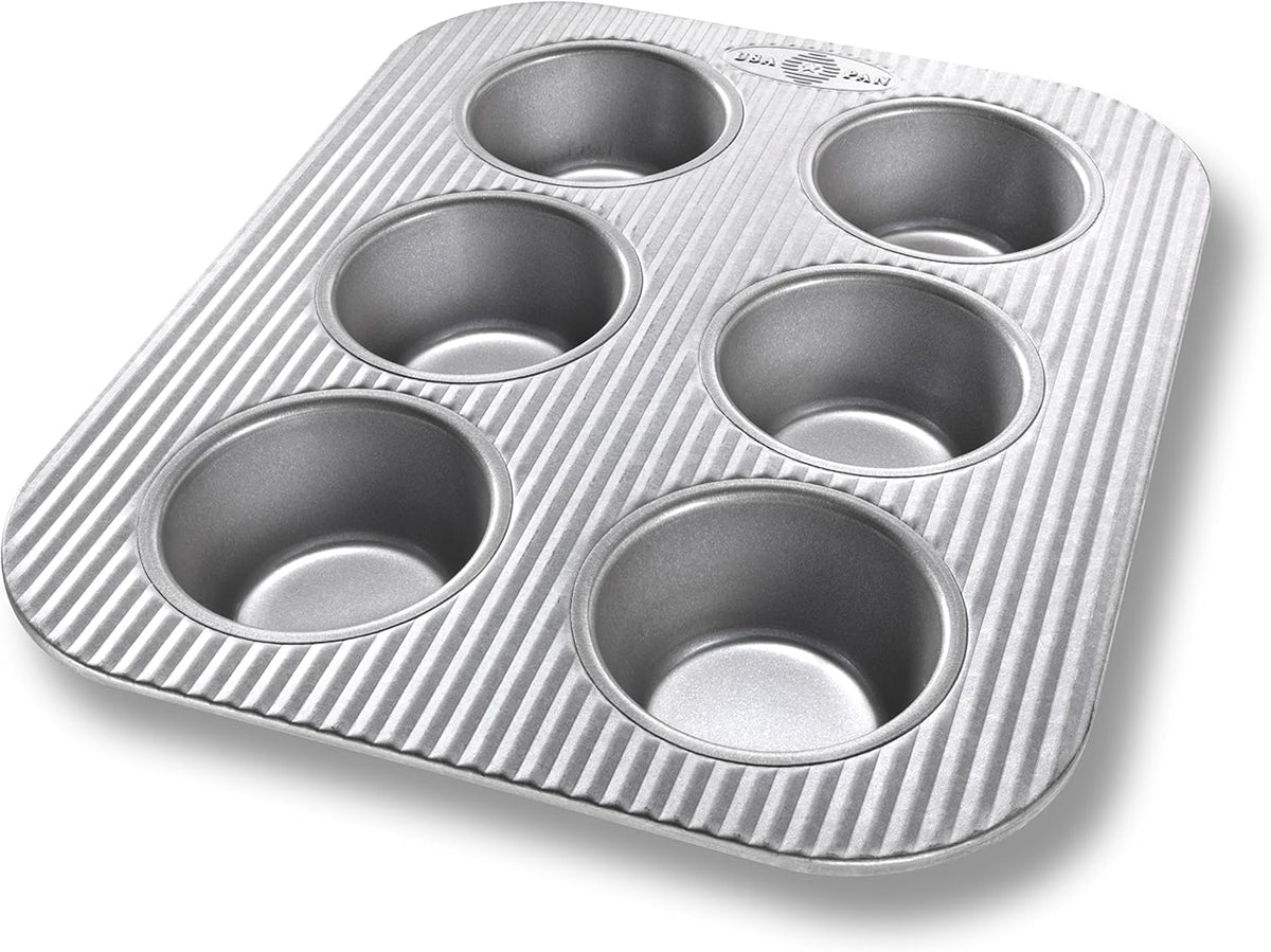 USA Pan Nonstick Toaster Oven 6 Cup Muffin Pan, Aluminized Steel