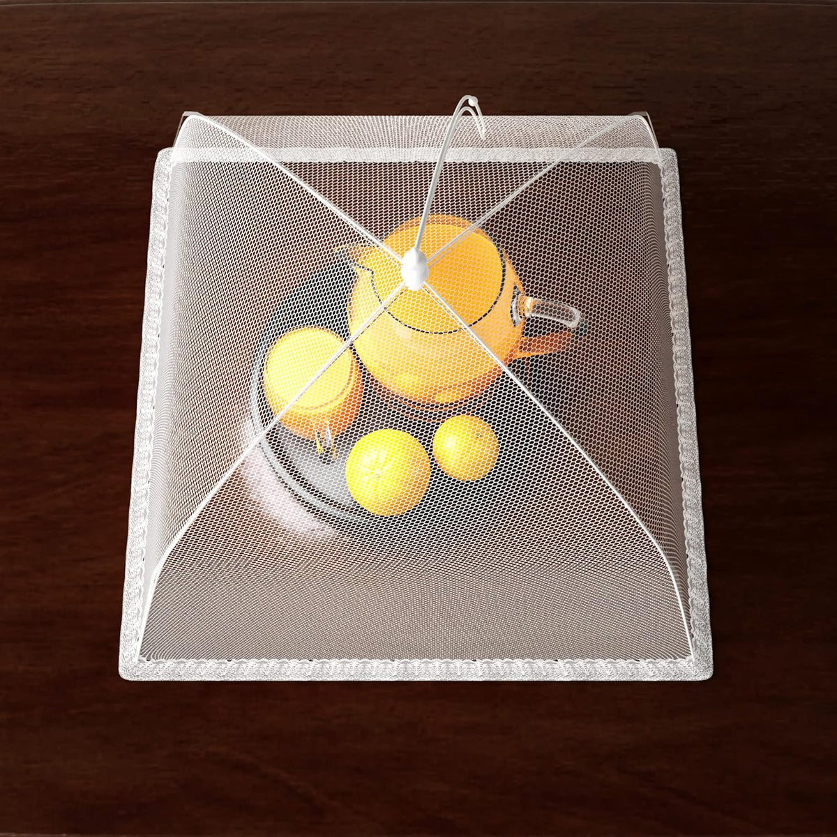 Simply Genius Mesh Food Covers - 12-Pack, 17in x 17in, White - Outdoor Kitchen & Picnic Accessories - Hosting Essentials for Glamping & Tailgating