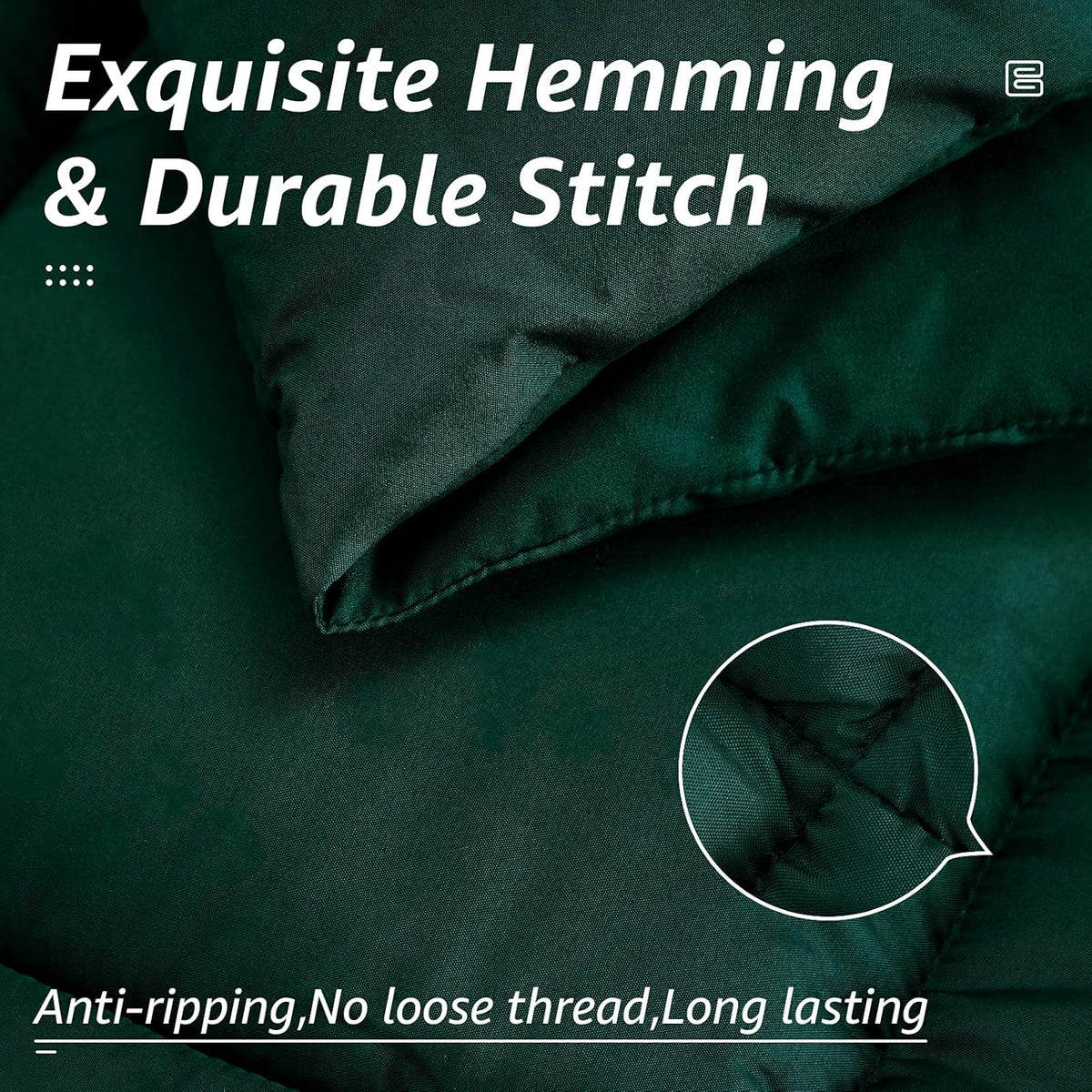 HYLEORY All Season King Size Bed Comforter - Cooling Down Alternative Quilted Duvet Insert with Corner Tabs - Winter Warm - Machine Washable - Emerald Green