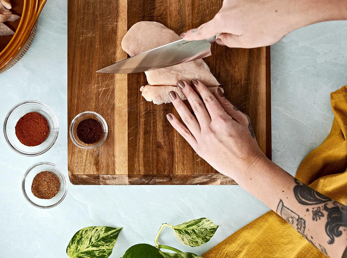 8-Inch Chef Knife – Ultra-Sharp German High Carbon Stainless Steel, Full Tang, Ergonomic Handle, Multipurpose Kitchen Knife for Chopping, Slicing, and Dicing, Black