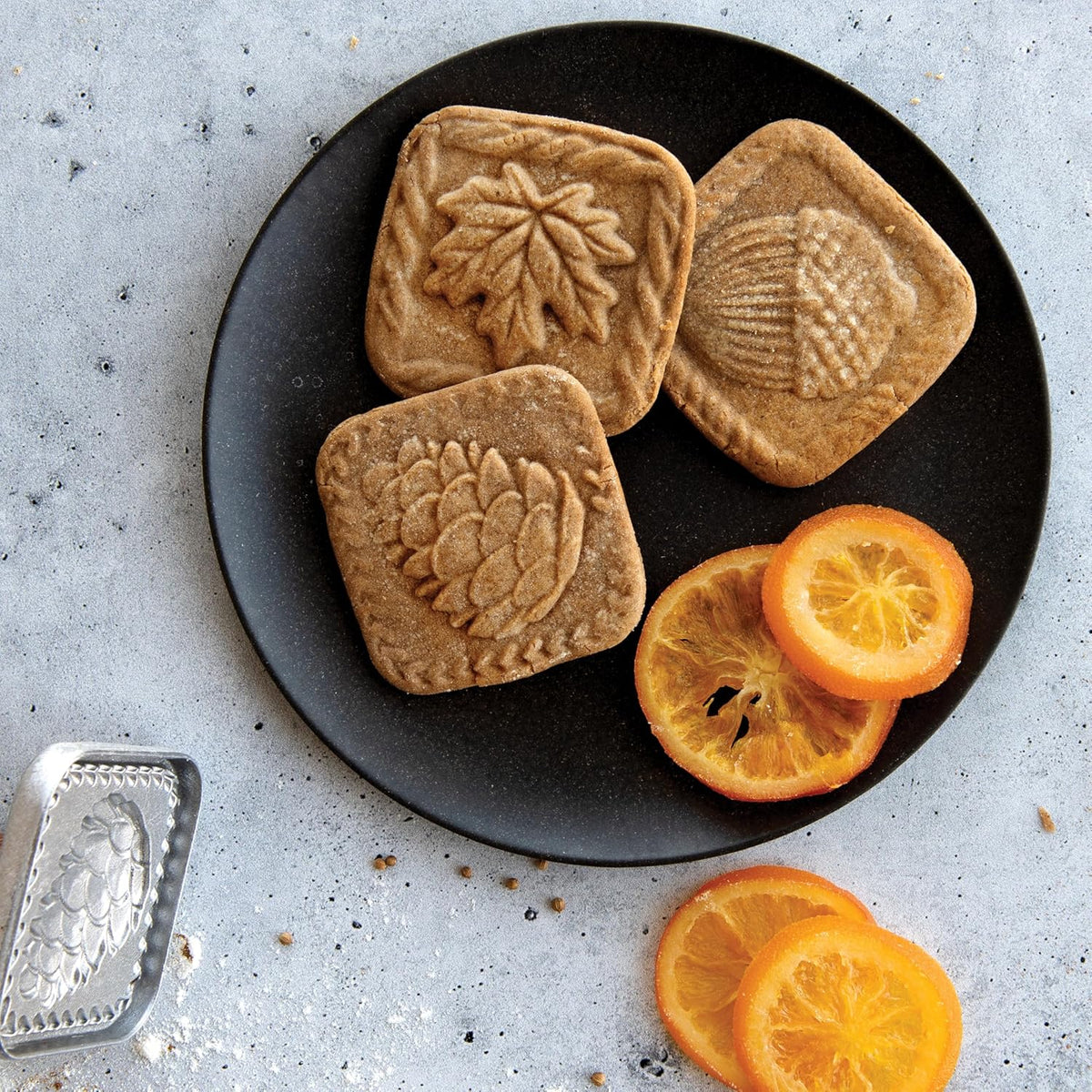 Nordic Ware Springerle Cookie Stamps, Set of 3, with Wood Handles